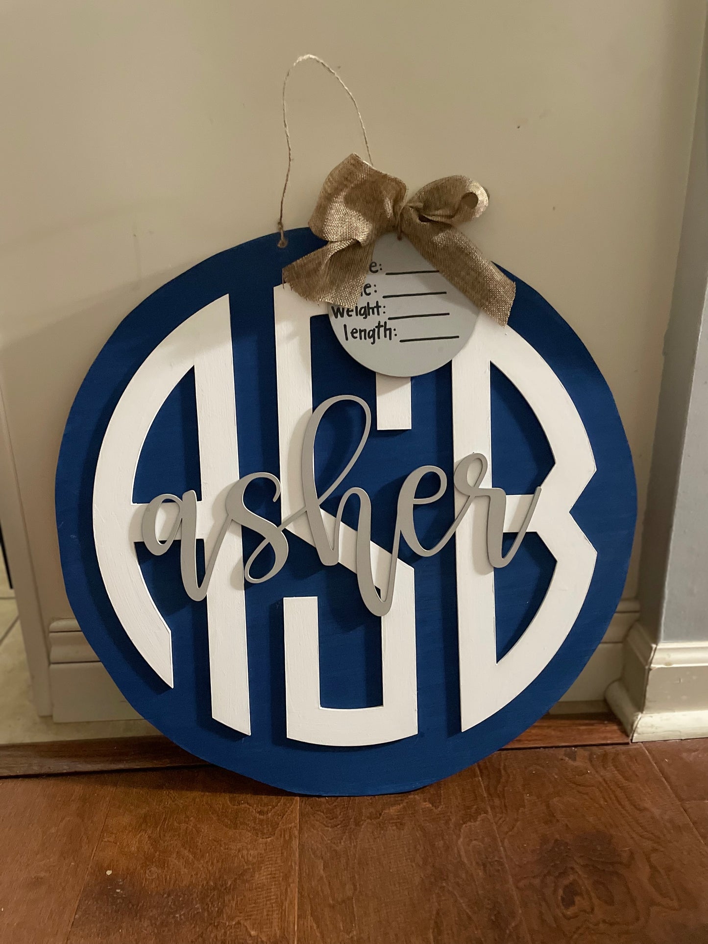 Baby Circle Announcement Door Hanger