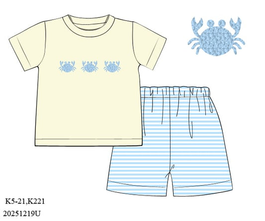 French Knot Crab Trio Short Set